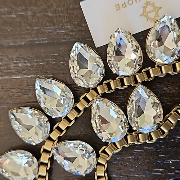 Loren Hope Clear Crystal Teardrop Necklace - Picture 6 of 10